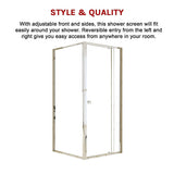 Semi Frameless Shower Screen x 195cm Side AS/NZS Glass V63-828701