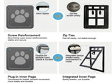 Pet Door for Screen Windows with Durable Anti-Scratch Mesh, UV-Resistant Frame, and Secure Locking V1341-ZY-Y4DTXCSQ-DARKGREY