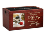 PLockable Wooden Pet Urn with Photo Frame for Dog Cat Ashes White Handcrafted Wood Cremation V1107-136-05155-BLK-1PACK