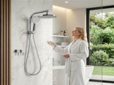Cefito 9'' Rain Shower Head Set Handheld Round High Pressure Twins Tap Chrome SHOWER-A1-RO-9-SI-TAP-RO