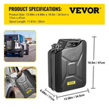 VEVOR Jerry Fuel Can, 5.3 Gallon / 20 L Portable Jerry Gas Can with Flexible Spout System, Rustproof V952-JBYTHBDDWC3LU6XF3V0