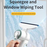 Silvery Electric Window Vacuum Cleaner - 20cm Squeegee, Rechargeable Handheld Glass Cleaner, V888-ELOSUNG56476