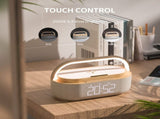 Bluetooth Speaker Alarm Clock with Wireless Charger, LED Night Light, 1800mAh Battery - For Bedroom, V1366-AZ2-W-07526
