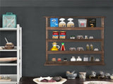 4 Tiers Rustic Wood Spice Rack Organizer Wall Mounted Kitchen Shelves Space Save V767-JJ-ZZ116