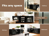 Artiss Buffet Sideboard Shelves Double Doors - Black FURNI-G-SID-01-BK-AB