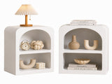Artiss 2x Bedside Table 2 Shelves - ARCHED White FURNI-P-BS-01-WHX2
