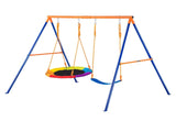 Swing Sets for Backyard, 440lbs Load Capacity Swing Set, with 1 Saucer Swing 1 Belt Swing V952-AXQQTZ2RW000VMH9NV0