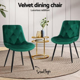 Artiss Dining Chairs Set of 4 Velvet Diamond Tufted Green UPHO-C-DIN-5218-VEL-GRX4