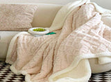 Beige color 180*200cm Double Blanket, Taffeta Blanket, Thick Winter Quilt, Lambswool Coral V888-ELOSUNG50038