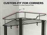 Artiss 2x Floor Standing Shower Caddy 4 Tier Rustproof Bathroom Storage BSR-B-4T-110H-BKX2