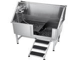 127 cm Dog Grooming Bath Tub Stainless Steel w Stairs Water Filter V952-BXGCWYG50CSL5T18XV0