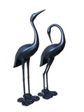 2 Piece Crane Couple Metal Statue Set V231-CAD-01