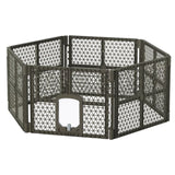 i.Pet Dog Playpen Enclosure 6 Panel Pet Fence Plastic Play Pen PET-DOGPLAYPEN-PL-6-BR