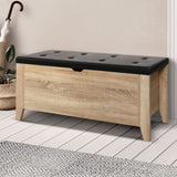 Artiss Storage Ottoman Blanket Box Leather Oak FURNI-L-OTM01-OAK