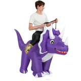 Purple Ride On Triceratops Cartoon Costumes Air Model Inflatable Costume Funny Dress Up Props V1263-JX-7882