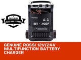 ROSSI 750 Amp Car Battery Charger, 12v/24v Jump Starter, for ATV Boat Truck Tractor, 15A Plug V219-ATOCHG750ROSB
