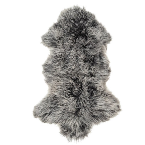 Interior Ave - Mongolian Fur Throw - 90CM - Charcoal Snow V355-IA-MG-CH