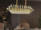 BAMDECOR C3347/OV Modern French Home Decor Luxury Crystal-leaf Chandelier LED Fashion Creativity V255-BAM-C3347-OVAL