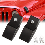 For Hood Latches Catch Kit with Lock for Jeep JK JKU JL JLU Gladiator JT 2007-2023 Present Chrome V1192-AZ-W-3968