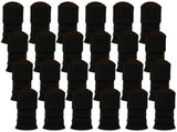 24x Womens Leg Warmers Disco Winter Knit Dance Party Crochet Legging Socks Costume - Black V563-BR-24LEGWARMS-BLK