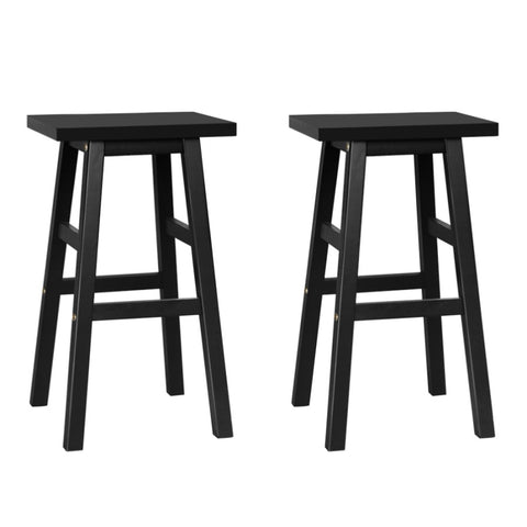 Artiss Bar Stools Kitchen Counter Stools Wooden Chairs Black x2 BA-G-7031-BKX2