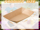 300 Pack 2 lb Paper Food Boats Trays, Heavy Duty, Oil Resistant Disposable Boat for Foods, Hot Dogs, V1259-DP01-A-5753