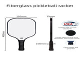 Black and White Fiberglass Pickleball Paddle Set - 2 Minimalist Paddles, 4 Balls, and Carry Bag for V888-ELOSUNG47328