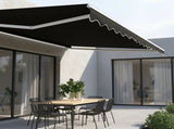 Motorised Outdoor Folding Arm Awning Retractable Sunshade Canopy Black 5.0m x 3.0m V63-842921
