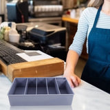 Grey Cash Tray with 4 Slots and 5 Bill Compartments, Money Organizer for Cashier and Retail Use V1370-AZ4-20873