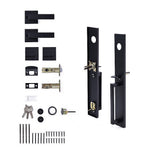 Matte Black Double Door Handle Set Dummy Front Entry Deadbolt Lock V63-954721