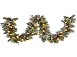 Christabelle 2.7m Snowy Christmas Garland with LED Coloured Baubles Lights Tree Decoration Orna 112_SENCR105