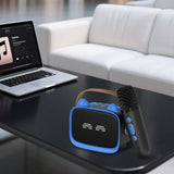 Mini Karaoke Machine - Portable MP3 Player with 2 Wireless Mics Toys & Gifts Blue V1263-JX-6967-3