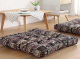 Boho Square Floor Seat Pillows Cushions 22" x 22", Soft Cotton Linen Bohemian Yoga Mandala V1192-AZ-W-14670