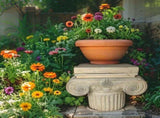 Elaborate Roman Pillar Planter / Stand w Lid 40cm V637-49487PLR