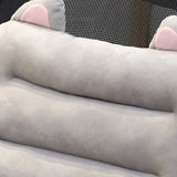 SOGA 2X Grey One Piece Siamese Cushion Office Sedentary Butt Mat Back Waist Chair Support Home Decor SCUSHION051X2