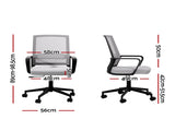 Artiss Mesh Office Chair Computer Gaming Desk Chairs Work Study Mid Back Grey OCHAIR-K-MESH-GY