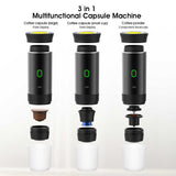 White Portable Espresso Coffee Machine - Universal 3-in-1 Capsule, Coffee Powder, and Espresso Maker V888-ELOSUNG12241