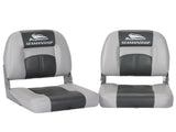Seamanship 2X Folding Boat Seats Marine Swivel Low Back 10cm Padding Charcoal BS-86520-5-CG