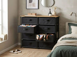 CARLA HOME 8 Drawer Fabric Storage Dresser - Steel Frame - Black - Storage Rack - Rustic V178-36408