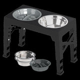 PaWz Elevated Dog Bowls 2 Stainless Steel Bowls and 1 Slow Feeder Bowl PT1282