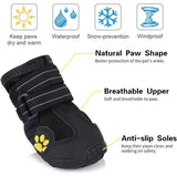 4 Pack Protective Dog Boots, Waterproof Dog Shoes for Medium and Large Dogs Black 1 V1237-ZY-528-234