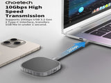 CHOETECH MSE001-GY Dual USB-C Port M.2 NVME 2230 Protocol SSD Enclosure with PD100W input Enclosure V28-ELECHOMSE001GY
