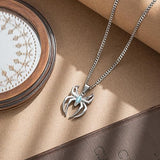 Spider Pendant Necklace Surgical Steel Superhero Spiderman Jewelry for Kids- Silver B V1164-325762