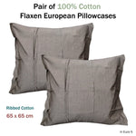 Gainsborough Pair of Pure Cotton Flaxen European Pillowcases V442-KST-PILLOWC-PAIROFFLAXEN-GREY-EU