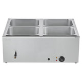 Commercial Food Warmer, 1500W Electric Stainless Steel Steam Food Warmer with Lid, 4-Pan Fast V952-SYSPBWQPTK41SB7R9002V3