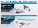 BENFEI 000359GY 11-in-1 USB C Hub Triple Display Docking Station Dual HDMI, VGA, 3xUSB 3.0, 10Gbps V28-ELEBEN359GY