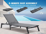 Chaise Chair Outdoor, Aluminum Patio Chair with Adjustable 5-Position, Folding Pool V952-JSTYGDTYSHSKFZGT3V0