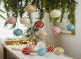 Glittery Christmas Baubles , Pearl-Accented Holiday Ornaments in Assorted, 2 Sets Total V888-ELOSUNG10502