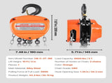 Hand Chain Hoist, 3 Ton Capacity, Manual Chain Block with Upgrade G80 Galvanized Chain, 3 m Lifting V952-SJSLHL3T10FTV6ULT001V0