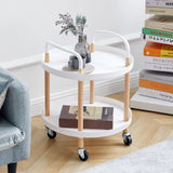 Cart Storage Rack Plastic Armrest Design Corrosion Resistant Rolling Storage Cart for Home Living V1294-YM0716-3117220166911